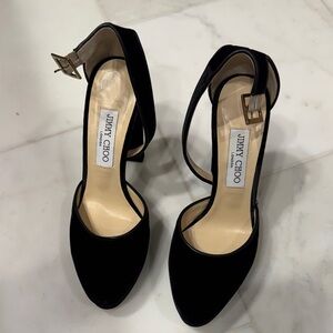 Jimmy Choo Black Ankle-Strap Heels Size 38